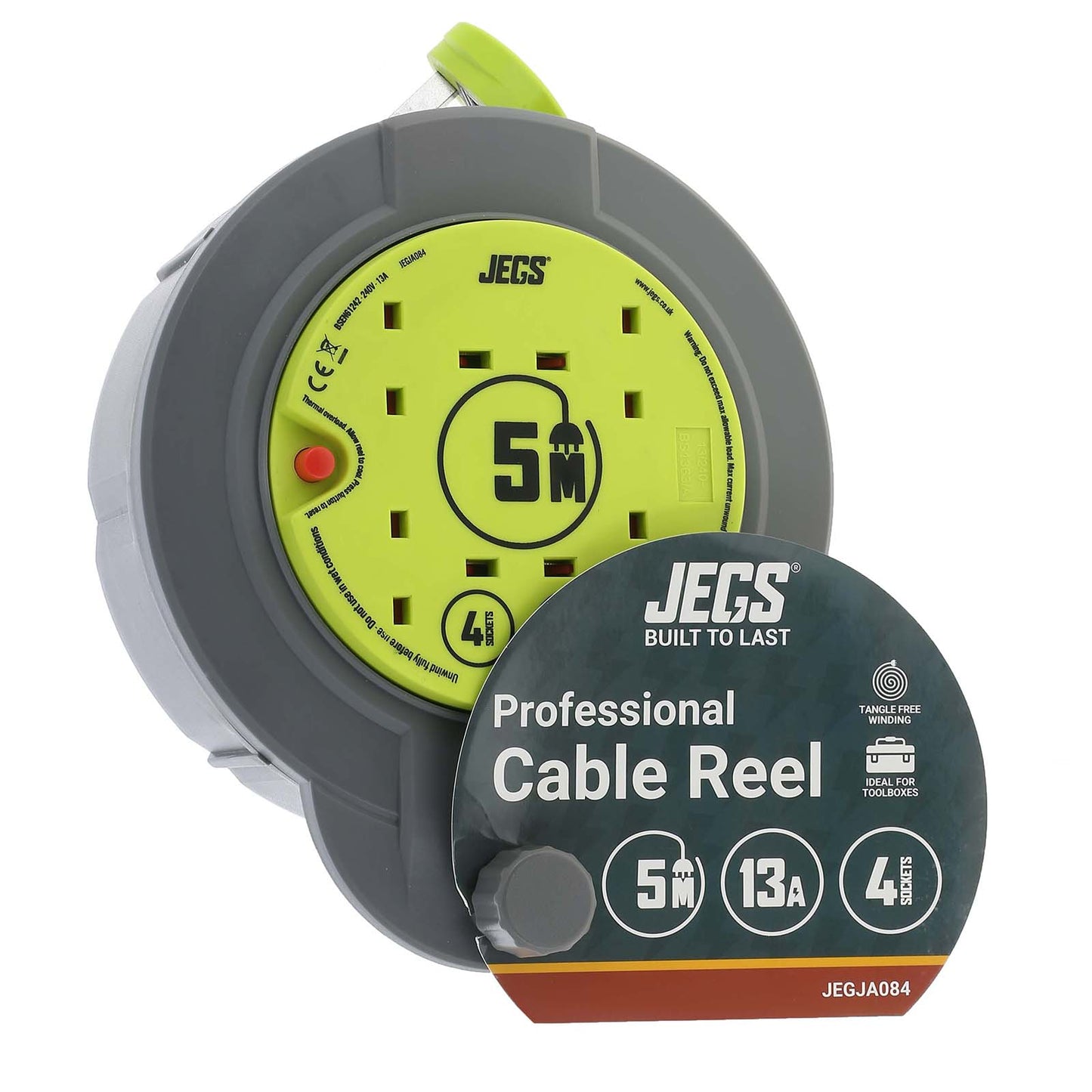 JEGS 5M 4 SOCKET 13A CABLE REEL