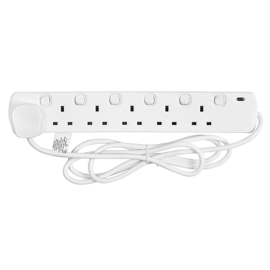 JEGS 6 GANG 2 METRE 13A INDIVIDUALLY SWITCHED