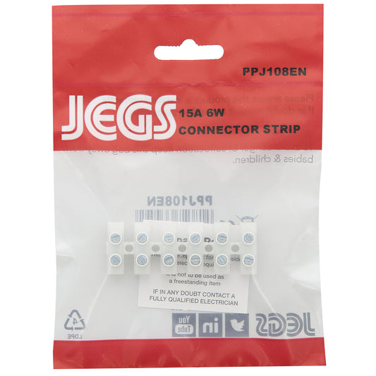 6 Way 15 amp connector strip